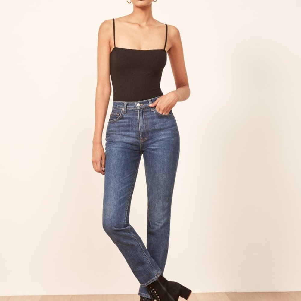 NWT Reformation Crystal Bodysuit Size XS in Black